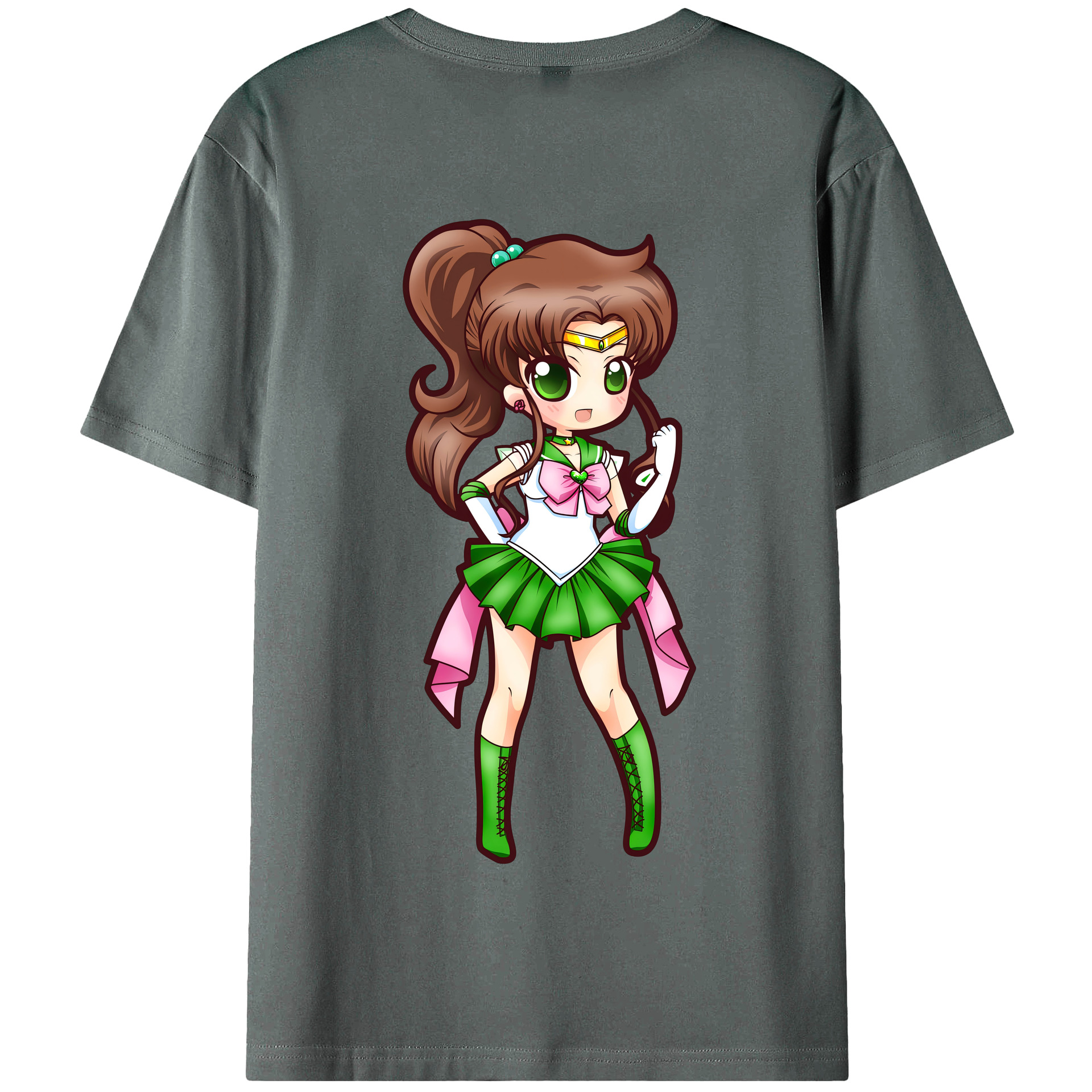 （画像用） 美少女戦士セーラームーン 木野 まこと きの まこと Sailor Moon Kino Makoto （セーラージュピター；Sailor Jupiter） 綿100％半袖Tシャツ（背面プリント）